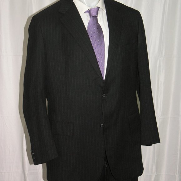 Brooks Brothers Own Make Custom Charcoal Stripe Two Button Suit 42L - Picture 7 of 15